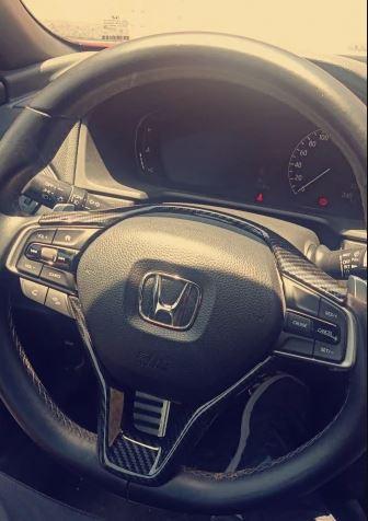 2018+ Honda Accord Carbon Fiber Steering Wheel Trim