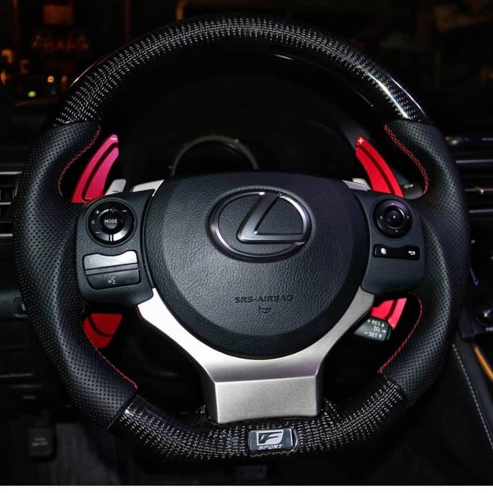 Black Genuine Carbon Steering Wheel Paddle Shifter For Lexus IS300 IS350  14-22