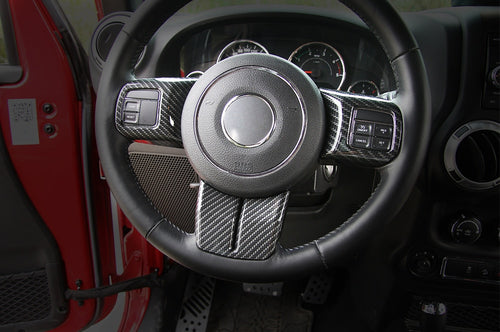 2011-2017 Jeep Wrangler Carbon Fiber Steering Wheel Trim