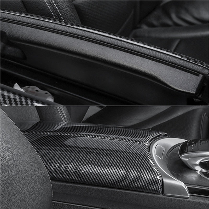 Kaufe Für Mercedes Benz GLC X253 C Klasse W205 E Klasse W213 Carbon Fiber  ABS Chrom Türgriff Abdeckung Trim links Hand Stick