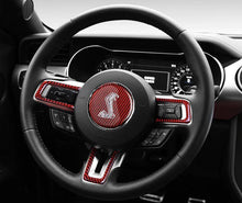 Load image into Gallery viewer, Ford Mustang (2015+) Carbon Fiber Steering Wheel Trim