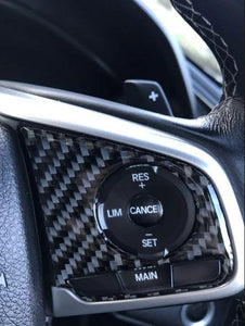 2016+ Honda Civic Carbon Fiber Steering Wheel Trim