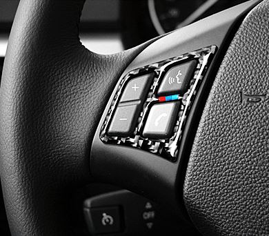 BMW E9X Carbon Fiber Steering Wheel Button Surround Trim