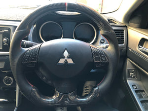 2007-2016 Mitsubishi Lancer Evolution X Carbon Fiber Steering Wheel