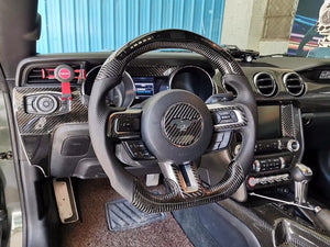 Ford Mustang (2015+) Carbon Fiber Steering Wheel Trim