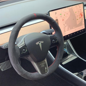 Tesla Model 3 Carbon Fiber Steering Wheel Trim