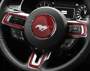 Ford Mustang (2015+) Carbon Fiber Steering Wheel Trim