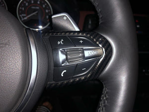 BMW Carbon Fiber M-Sport Steering Wheel Button Surround Trim